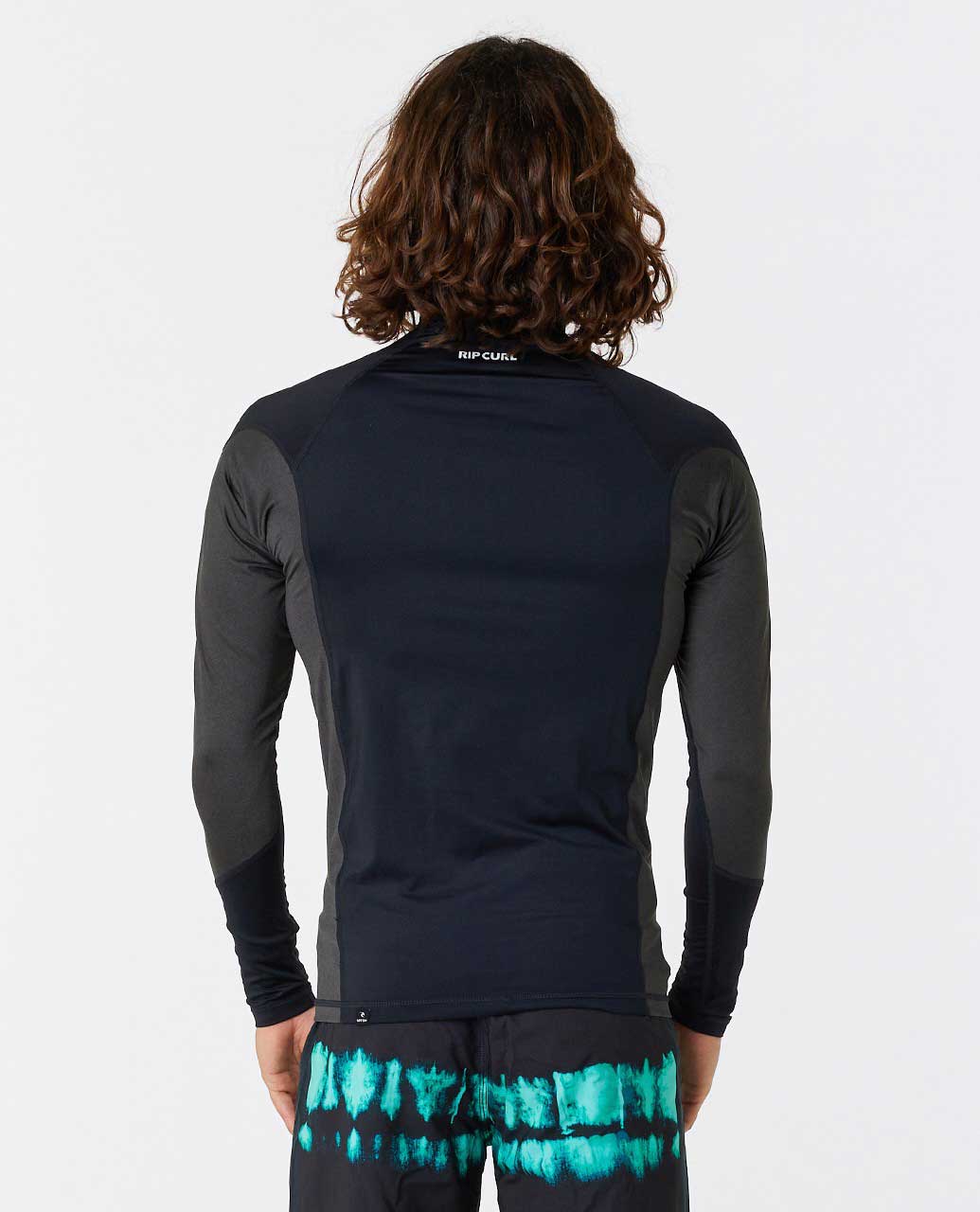 Rip Curl Waves UV Performance Long Sleeve Rash Vest- Black (view 3)
