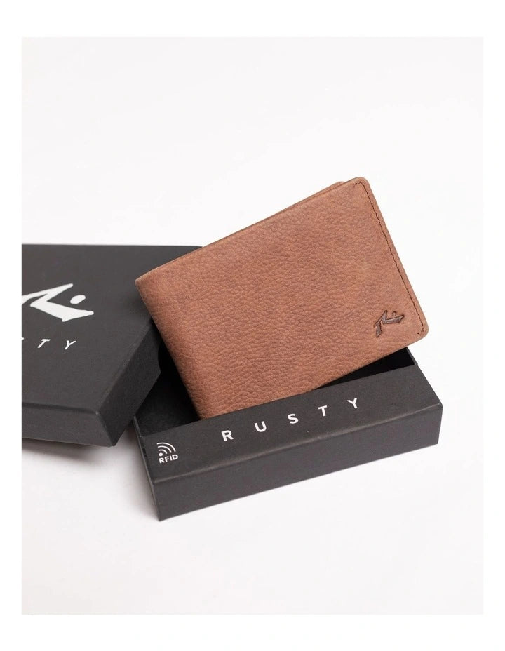 Busted Leather Wallet - Dark Tan