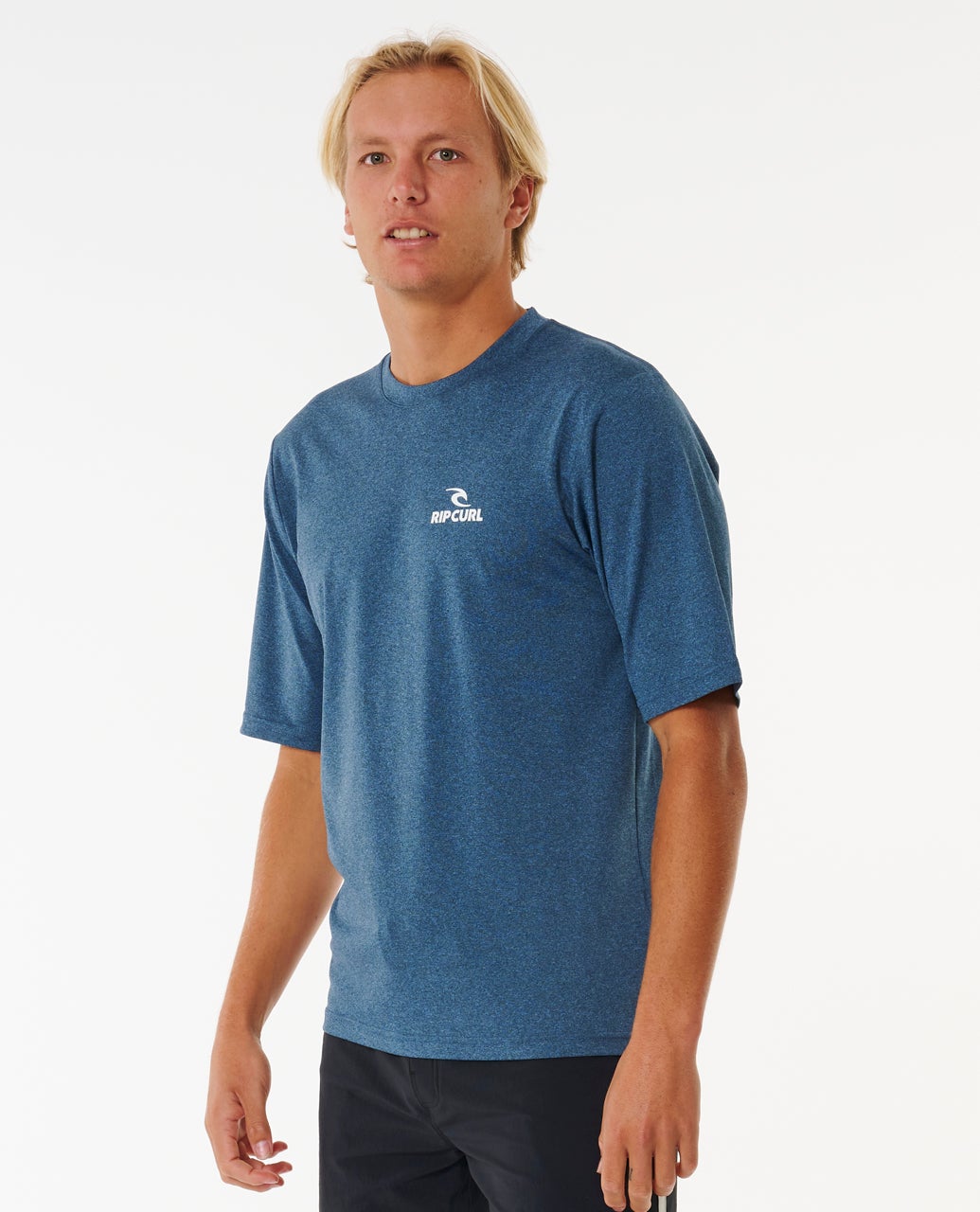 Rip Curl Stack UPF Short Sleeve - Navy Marle (view 2)