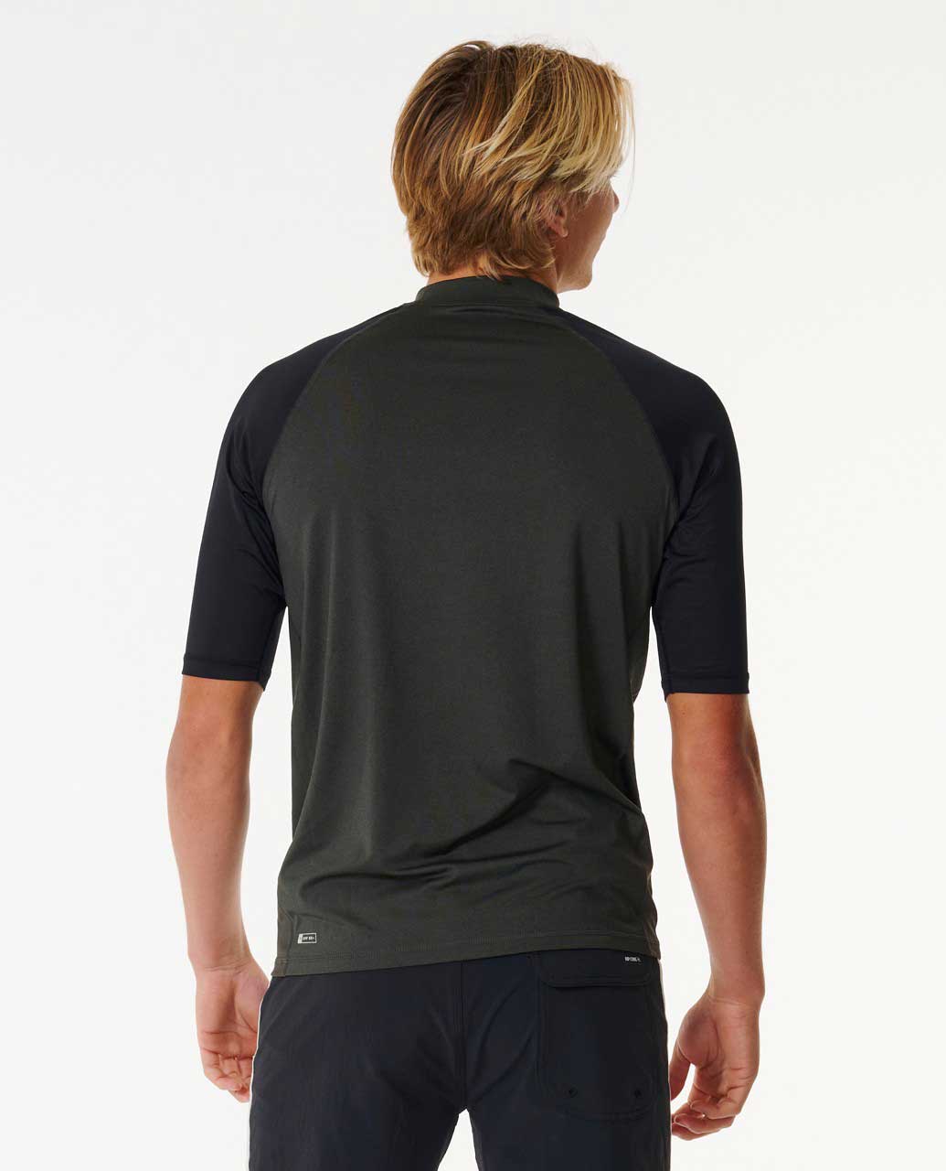Rip Curl Shock UPF Short Sleeve - Black Marle (view 4)