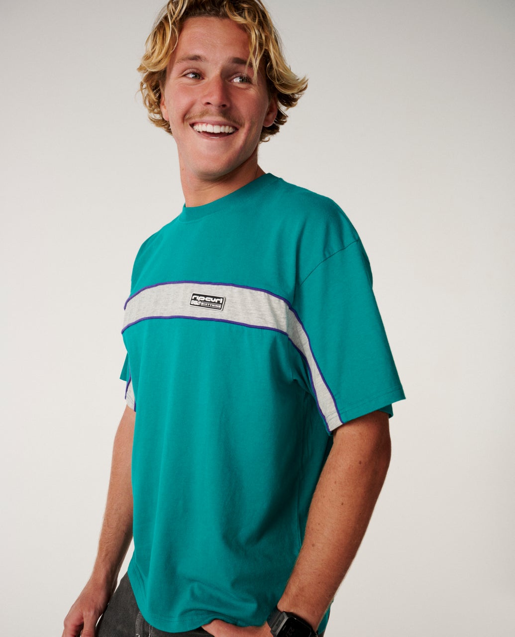 Rip Curl Archive 69 Panel Tee Marine Green front