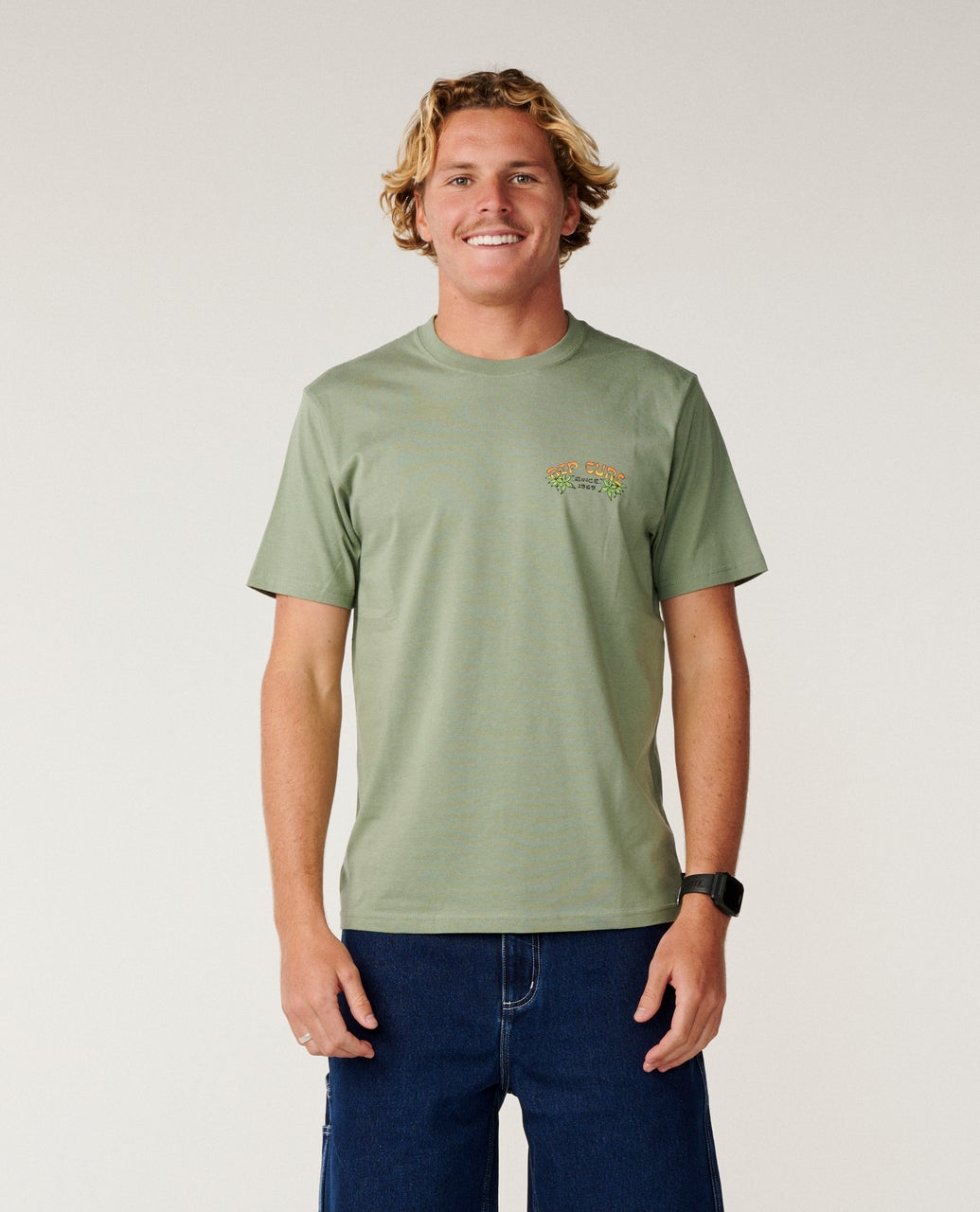 Rip Curl Dazed And Tubed Tee Sage detail