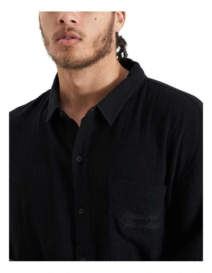 Destroyer Oversized Ss Resort Shirt - Jet Black