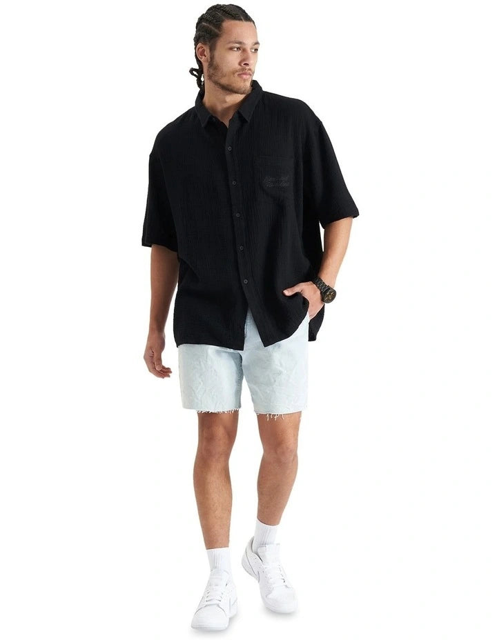 Destroyer Oversized Ss Resort Shirt - Jet Black