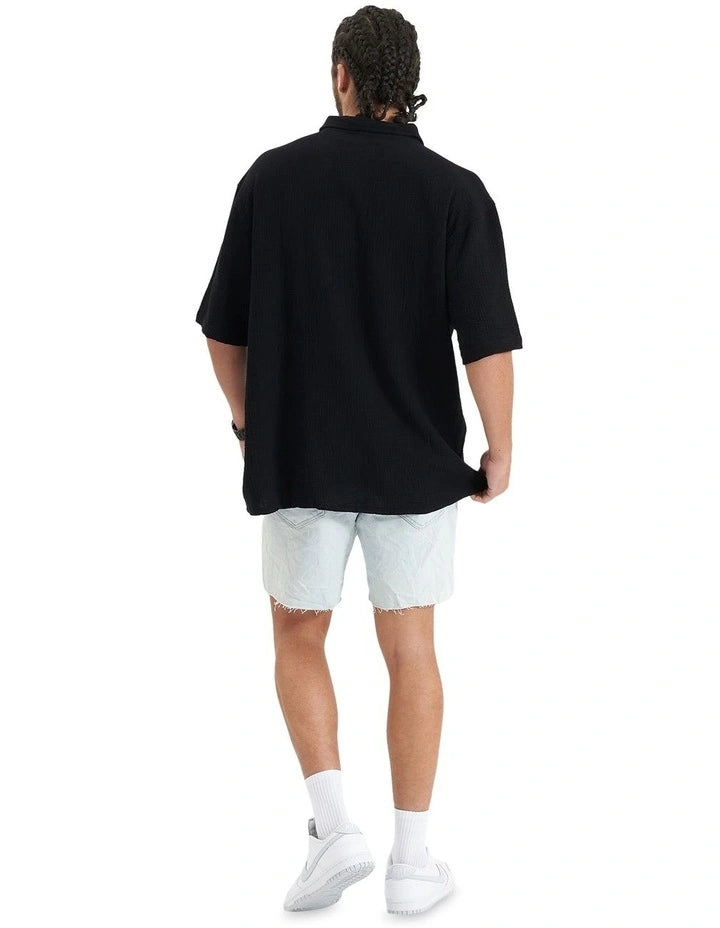 Destroyer Oversized Ss Resort Shirt - Jet Black