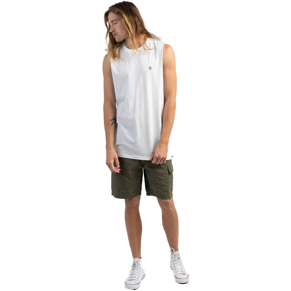 Solid Muscle Tank - White