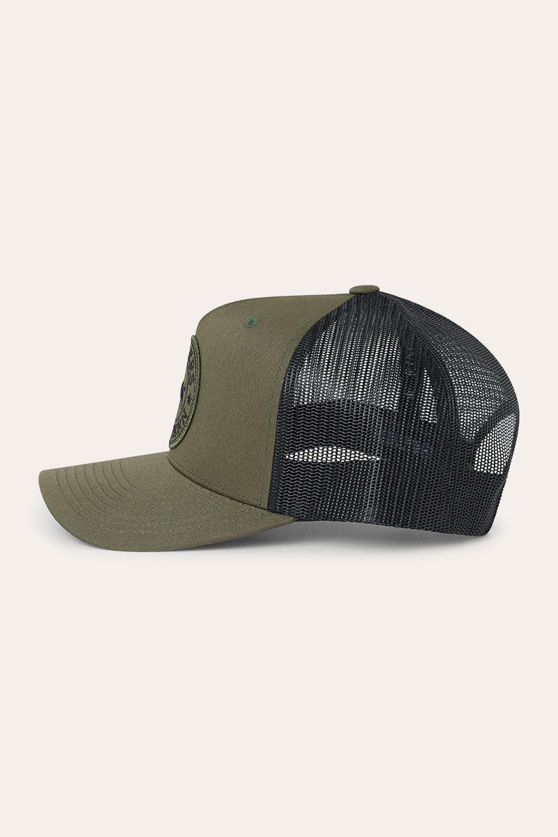 Ringers Western Signature Bull Trucker Cap - Army Black Patch (view 2)