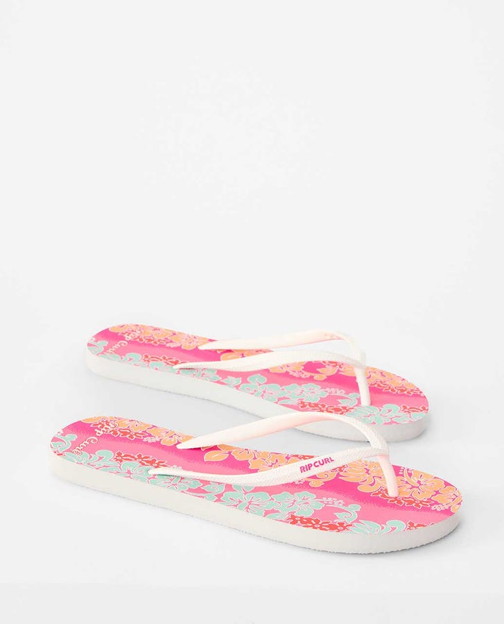 Mixed Bloom Open Toe - Hot Pink