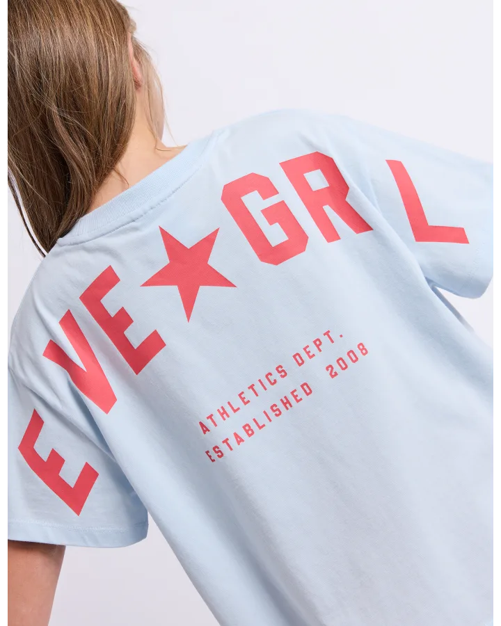 Eve Girl Motion Tee in light blue and pink - back