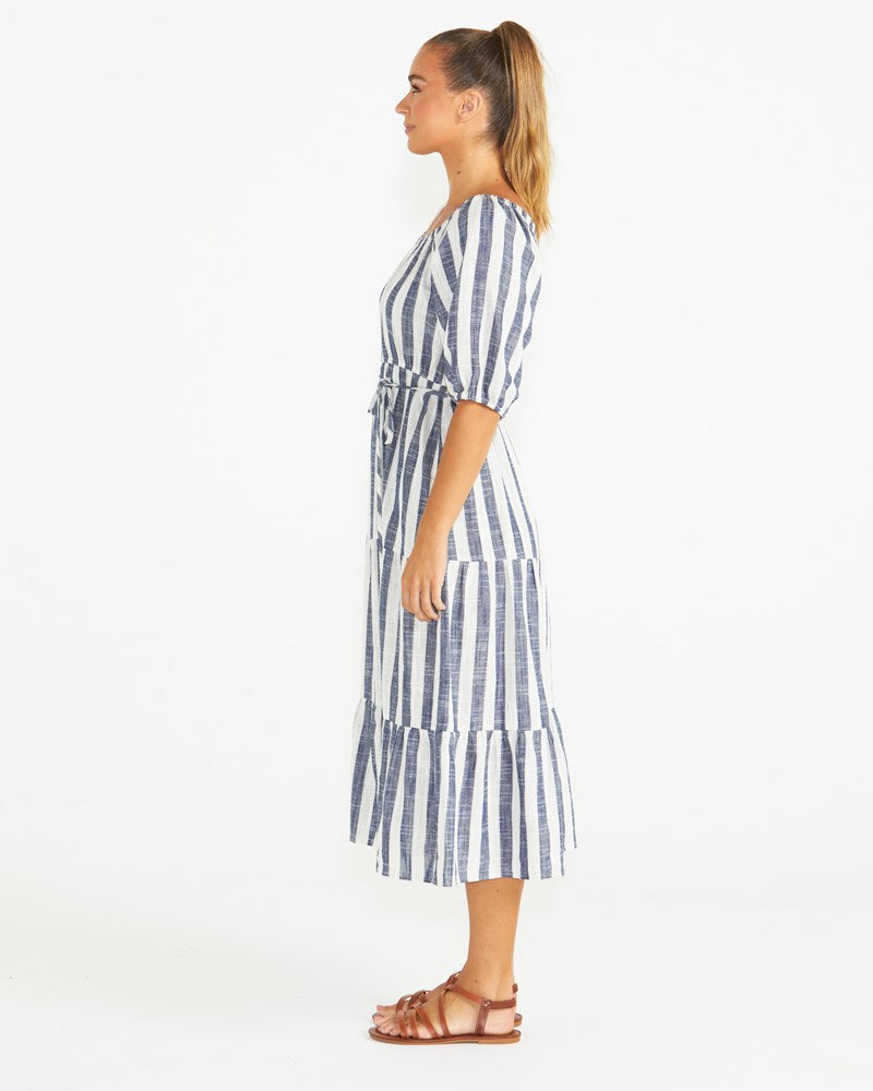 Harley Midi Dress - Navy Stripe