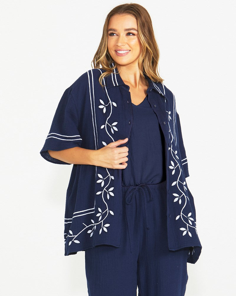Jayden Short Sleeve Shirt - Navy
