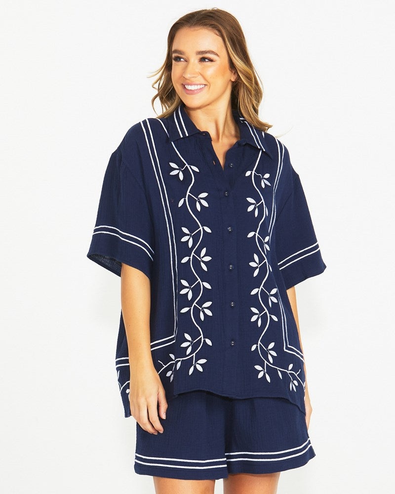 Jayden Short Sleeve Shirt - Navy