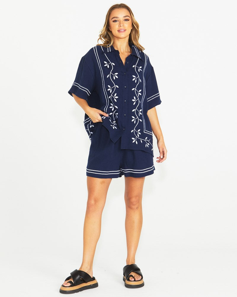 Jayden Short Sleeve Shirt - Navy