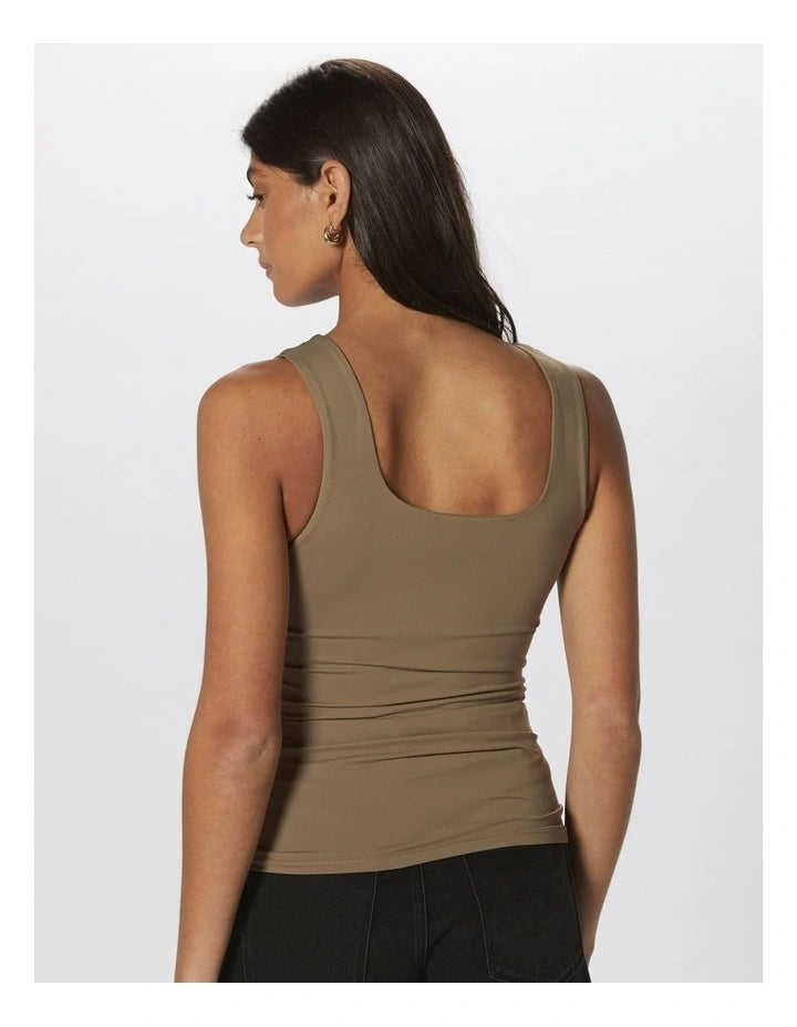 Lea Sleeveless 2 Ways Top - Walnut