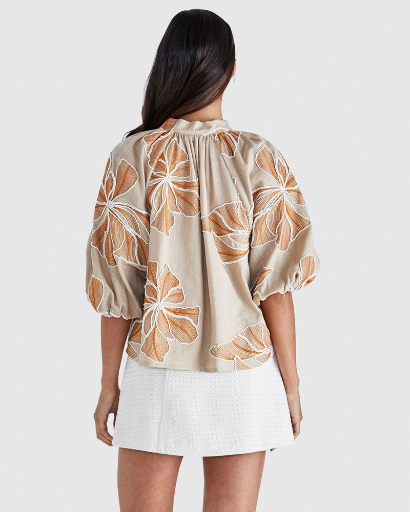 Finley Top - Tan / Orange Brown