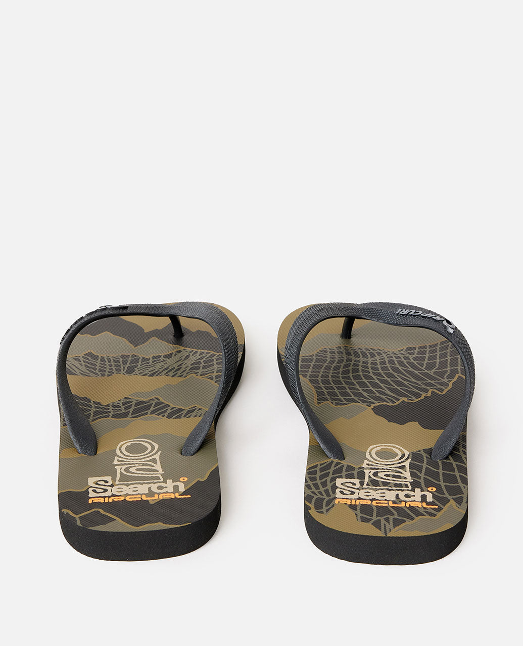 Rip Curl Search Bloom Thongs Black Olive, top view