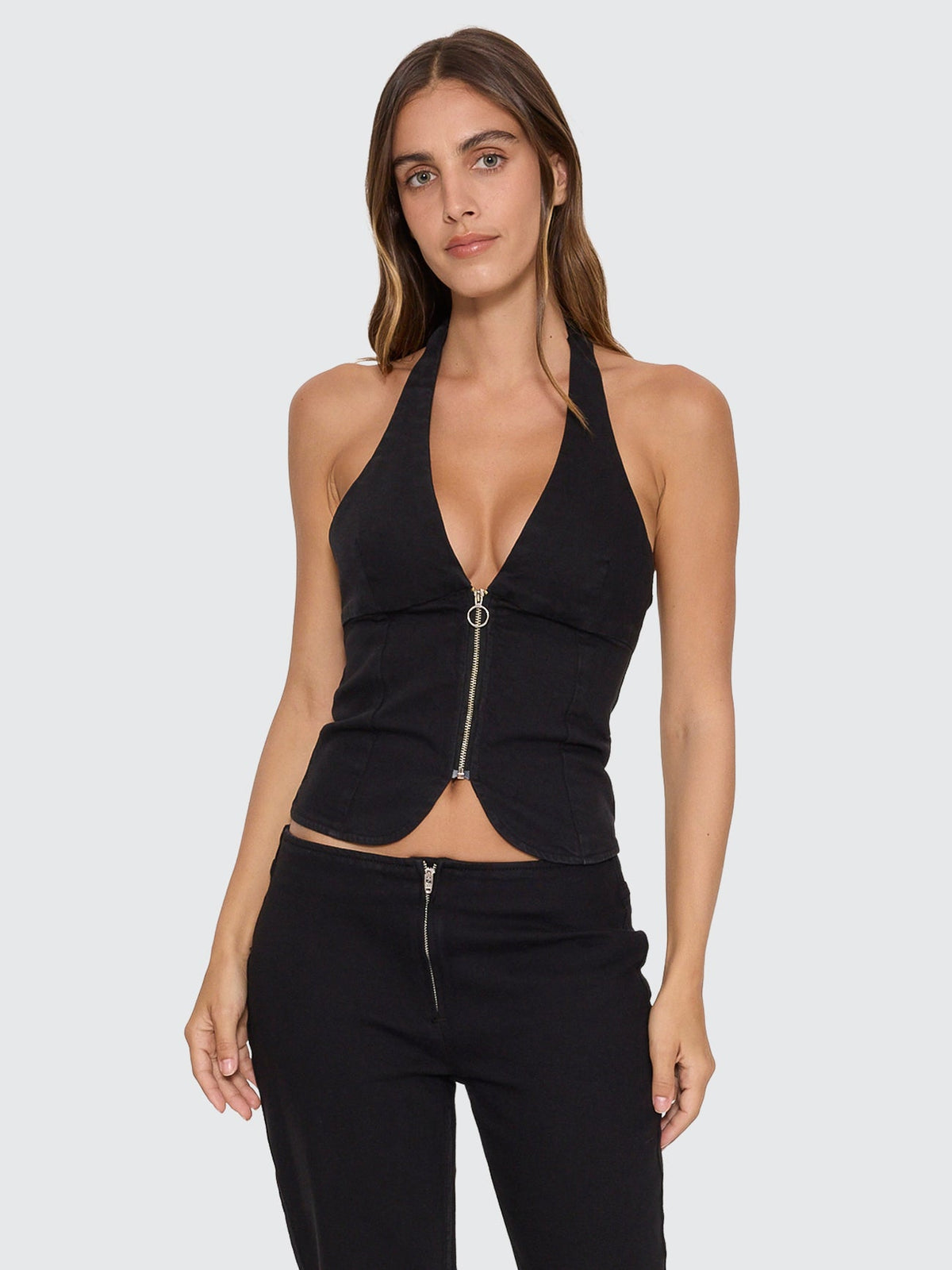Thrills Vida Halter Top in black
