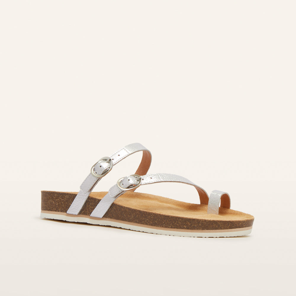 Blake Sandal - Silver Tumbled