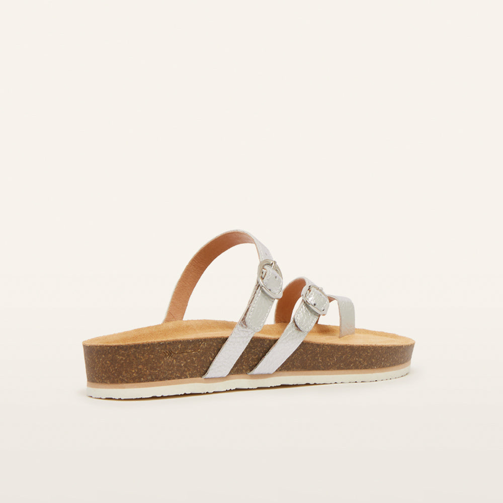 Blake Sandal - Silver Tumbled