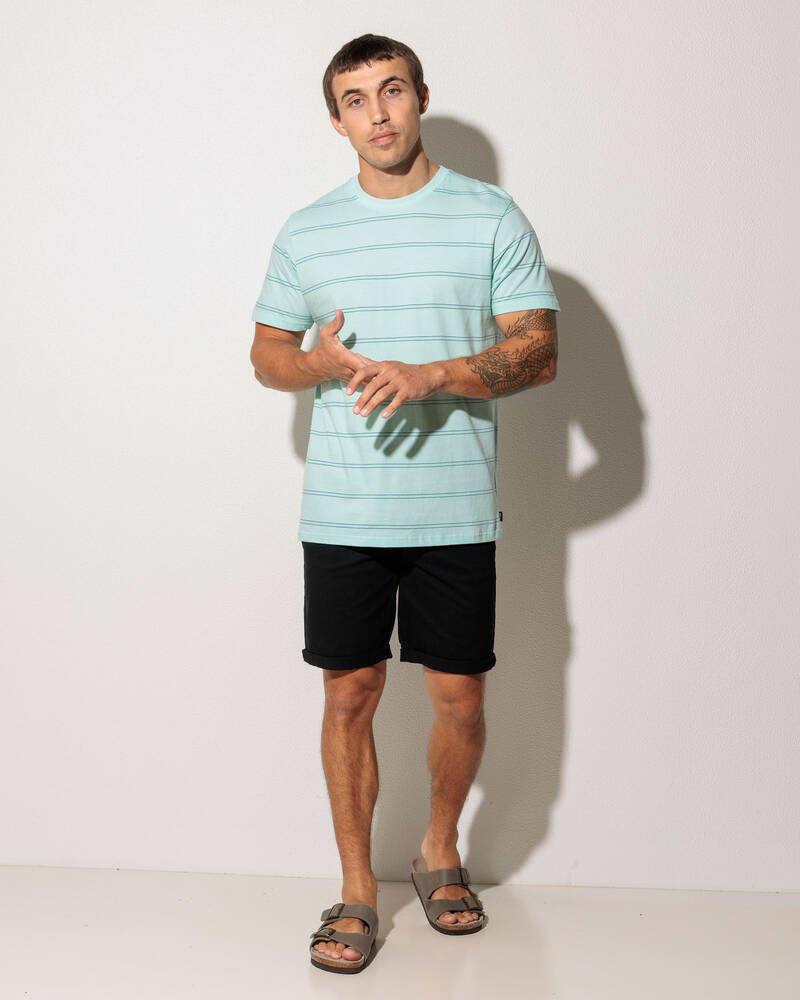 Rip Curl Plain Stripe Tee Light Aqua - back view