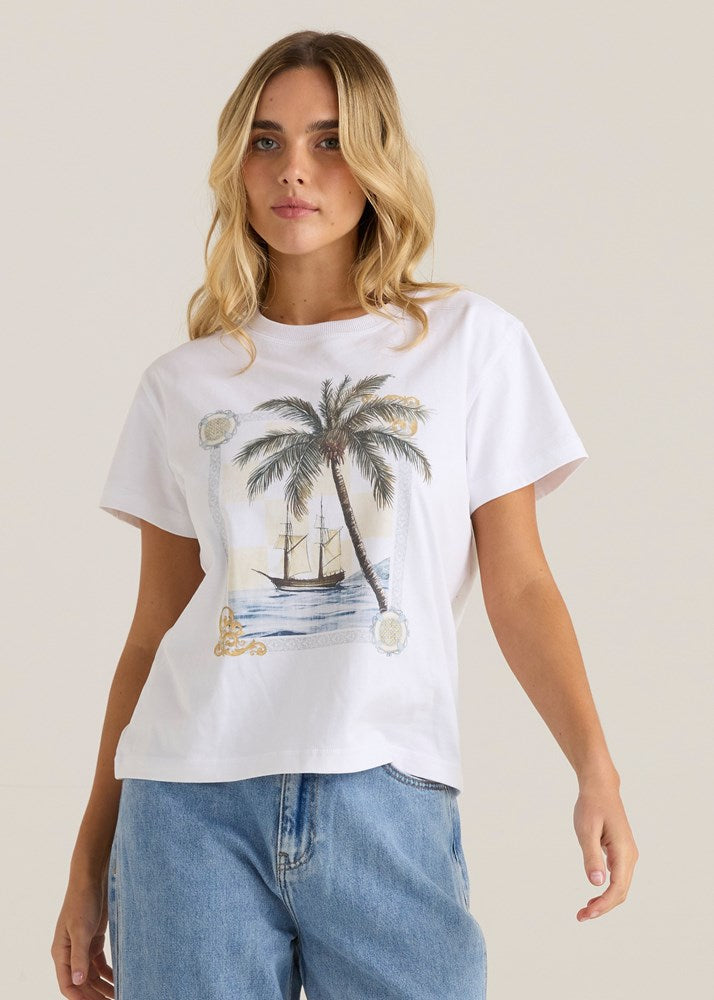 Sass Ray Tee Sea Palm - front view