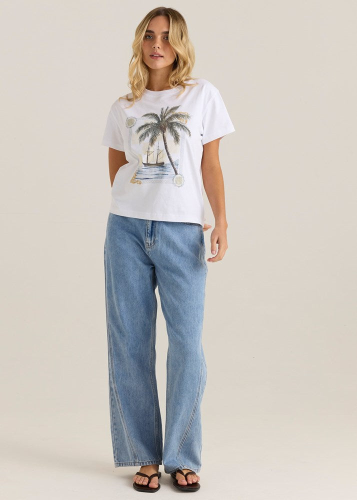 Sass Ray Tee Sea Palm - back view