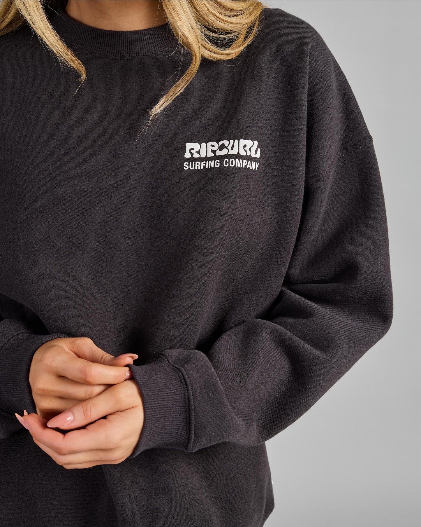 Surf Puff Heritage Crew - Washed Black / Cream