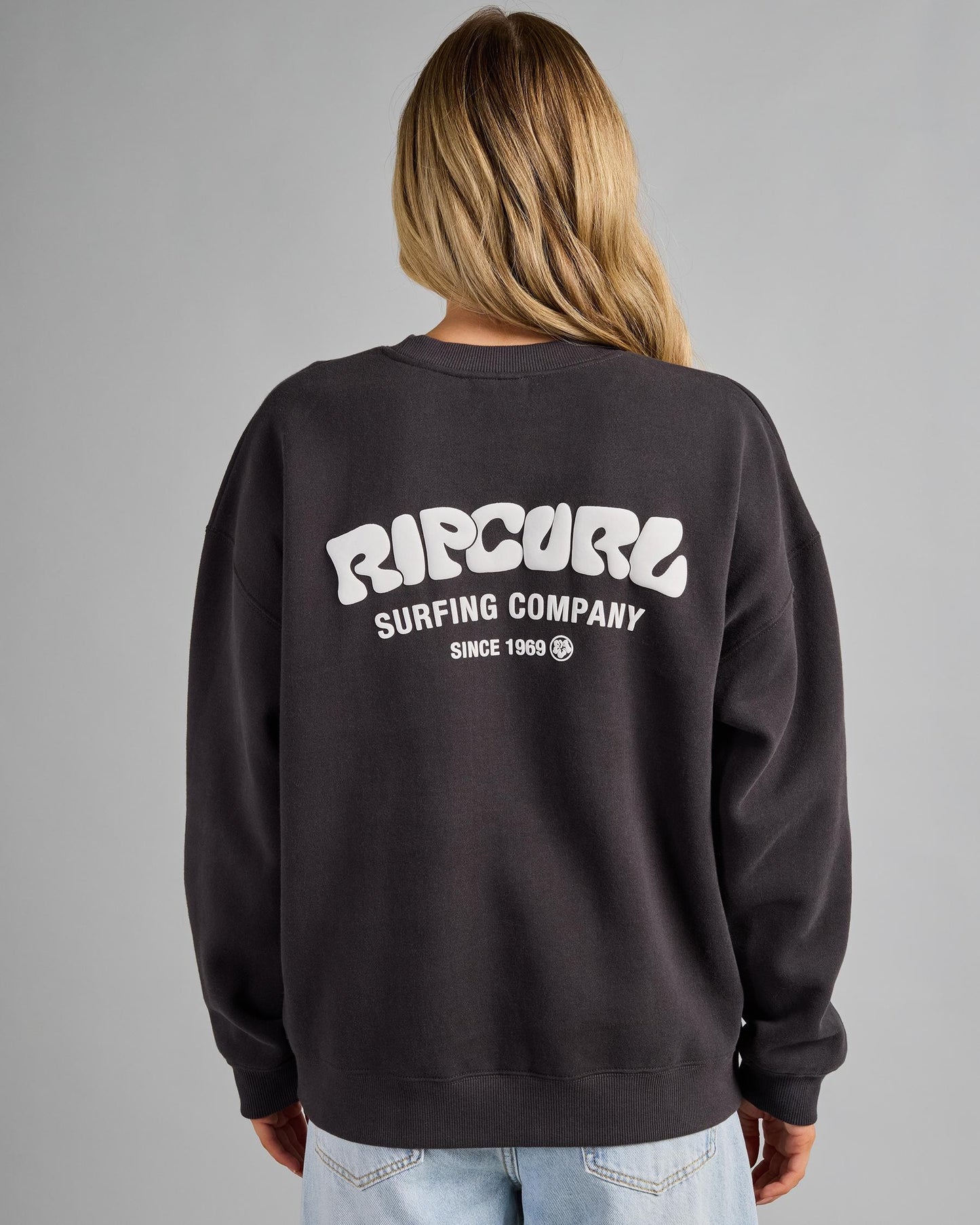 Surf Puff Heritage Crew - Washed Black / Cream