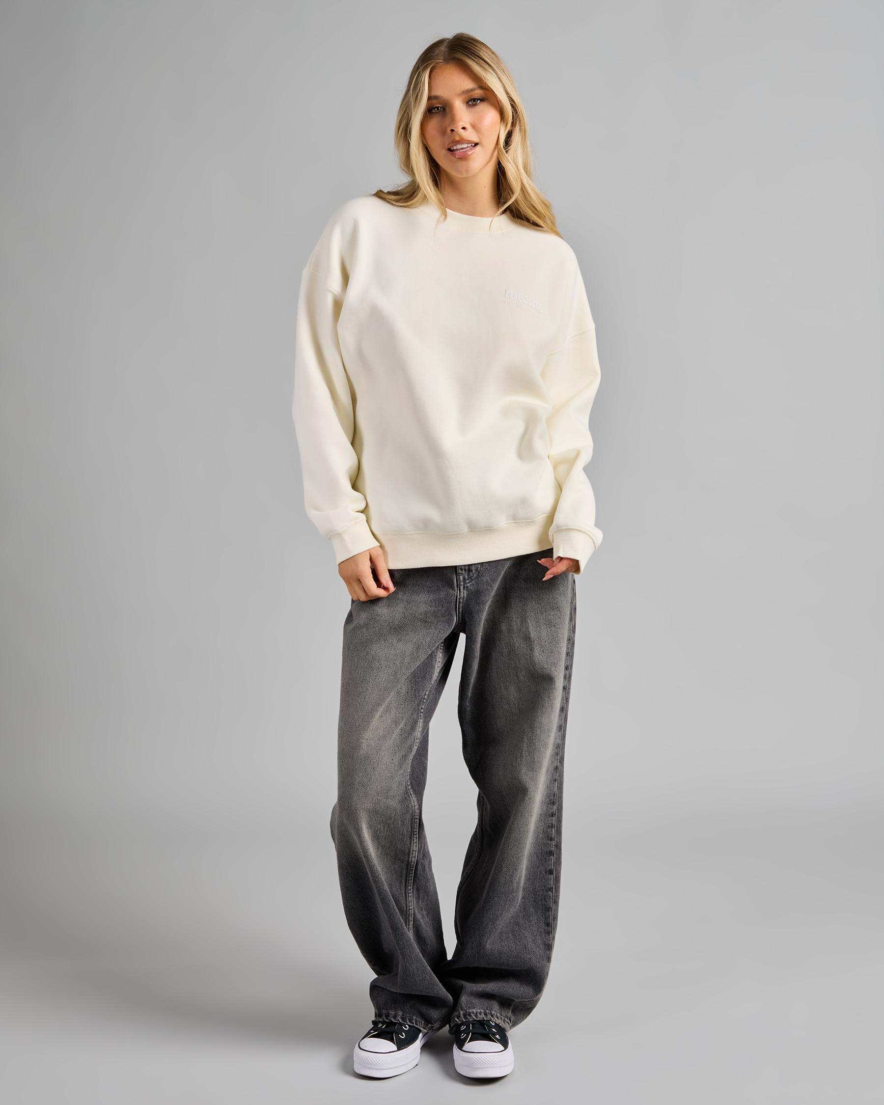 Rip Curl Surf Puff Heritage Crew - Bone / White (view 2)