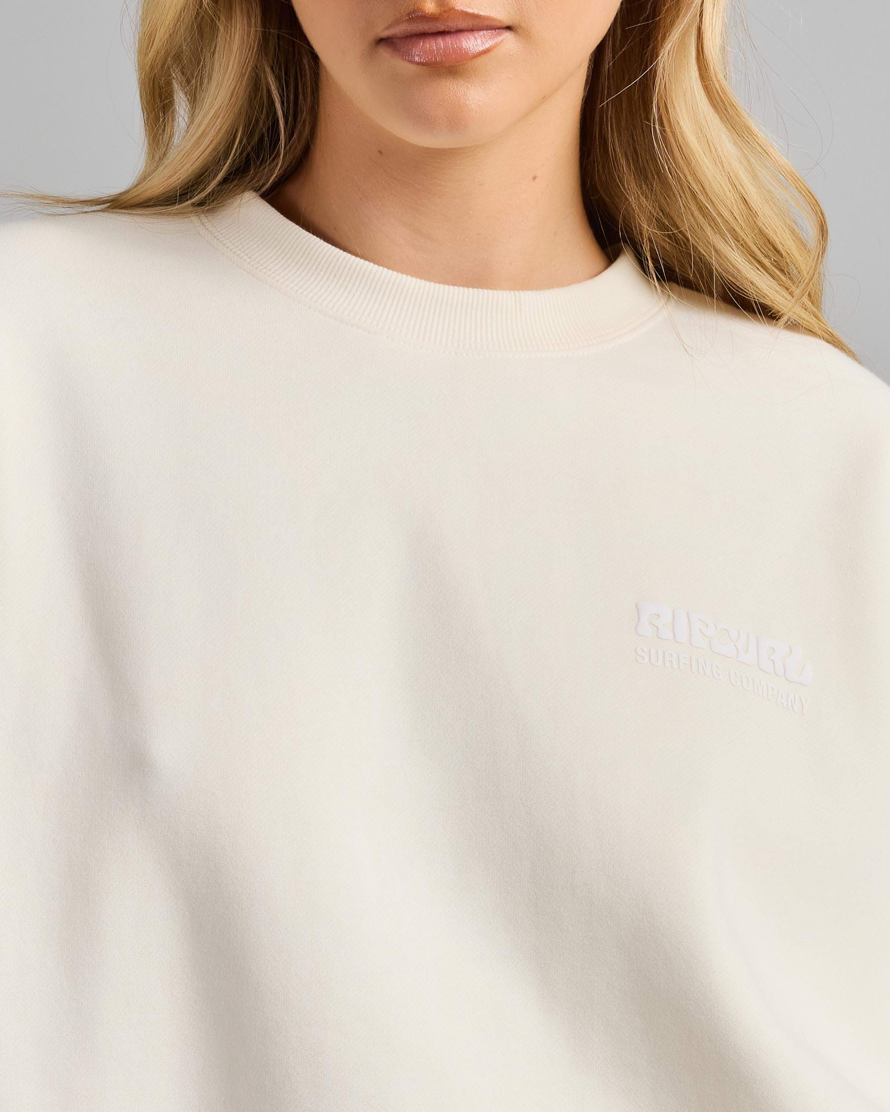 Rip Curl Surf Puff Heritage Crew - Bone / White (view 4)