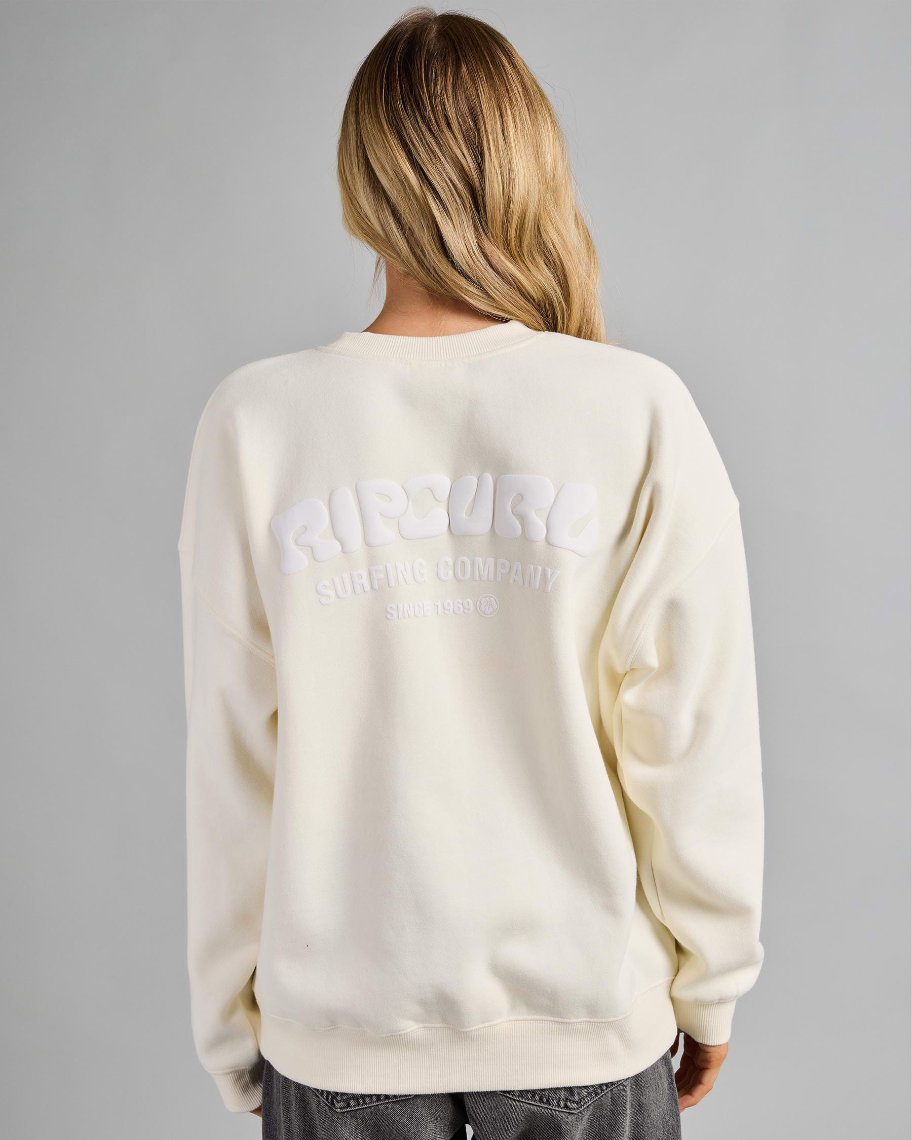 Rip Curl Surf Puff Heritage Crew - Bone / White (view 5)