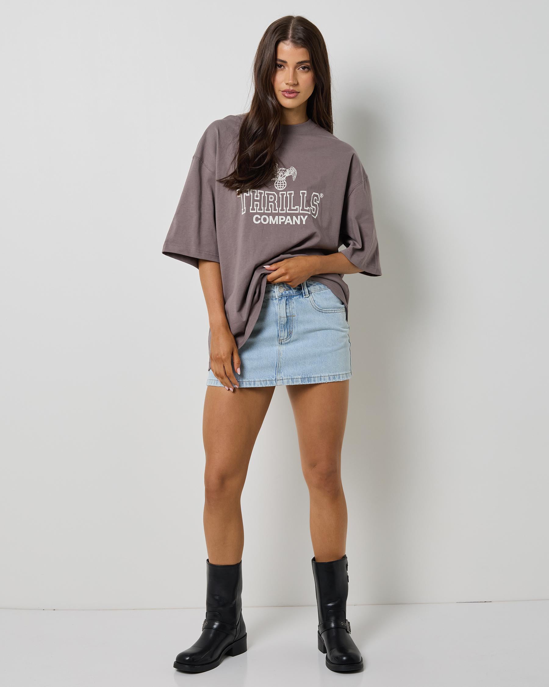 Thrills Carmen Mid Rise Micro Skirt - Serenity Blue (view 2)