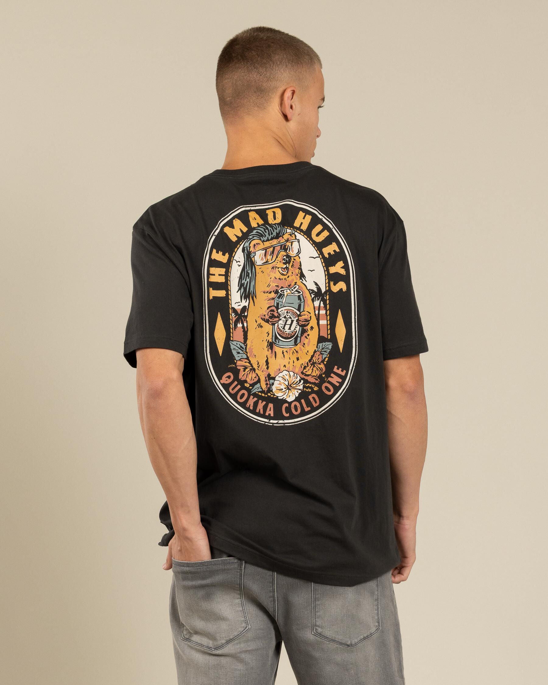 The Mad Hueys Quokka Coldie Tee Vintage Black - front view