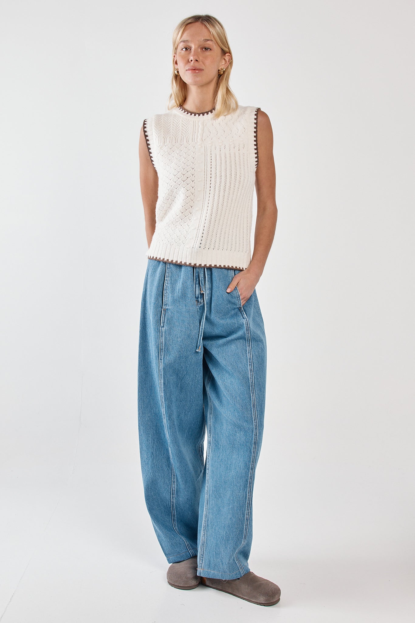 Sass Aveline Barrel Leg Jean Classic Blue