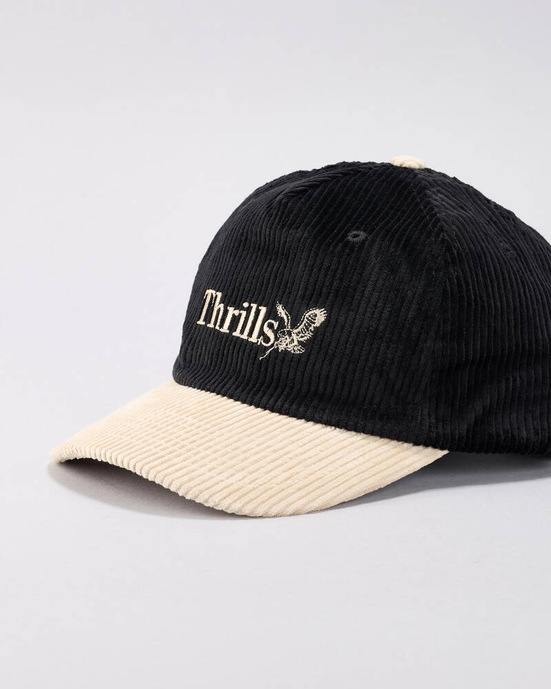 Thrills Workwear 5 Panel Cap - Black - Green Sheen