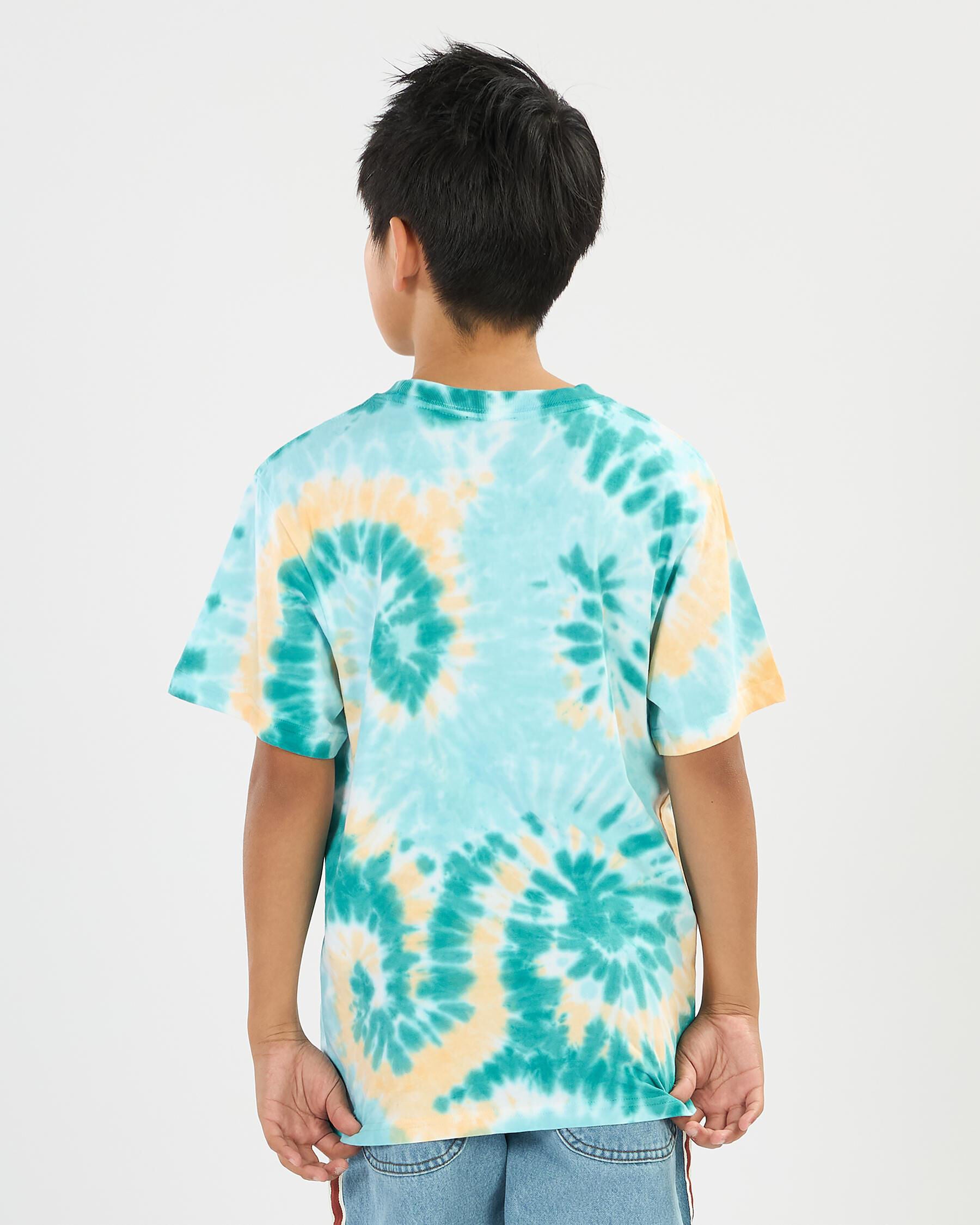 Malba Crash Dot Mono Front Tee - Teal Tie Dye