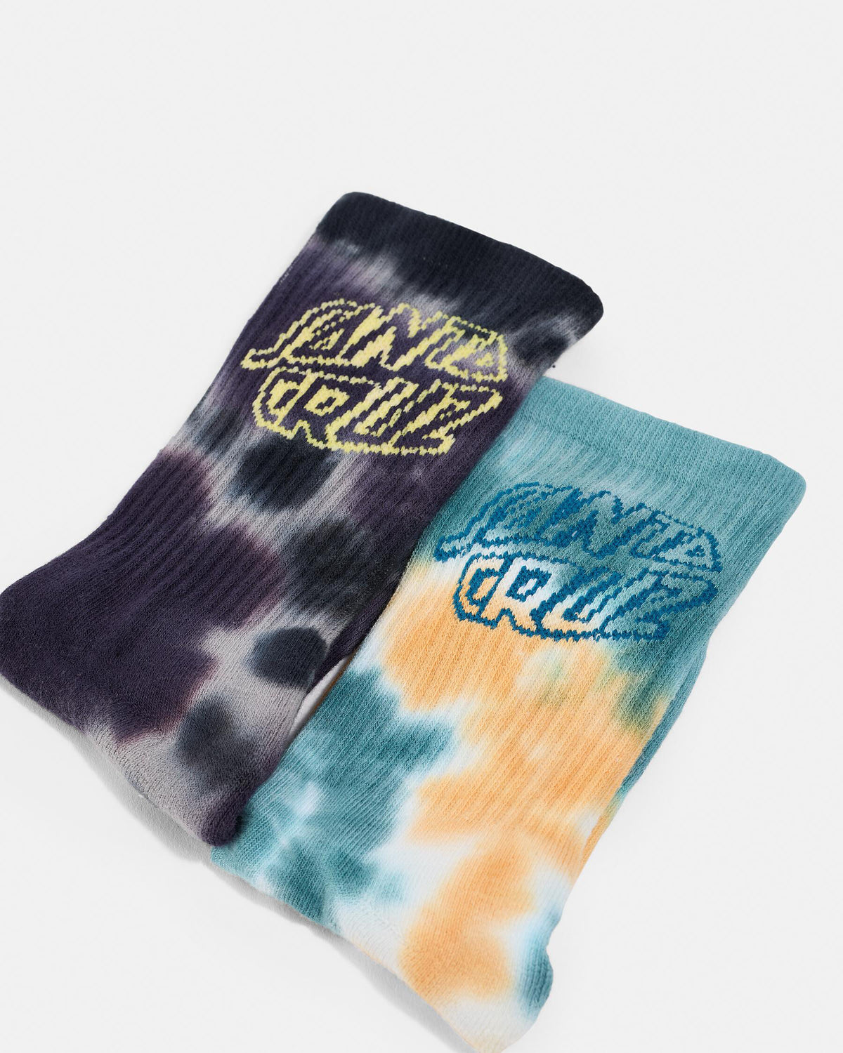 Malba Crash Stack Crew Sock 2 Pack - Teal Tie Dye/Black