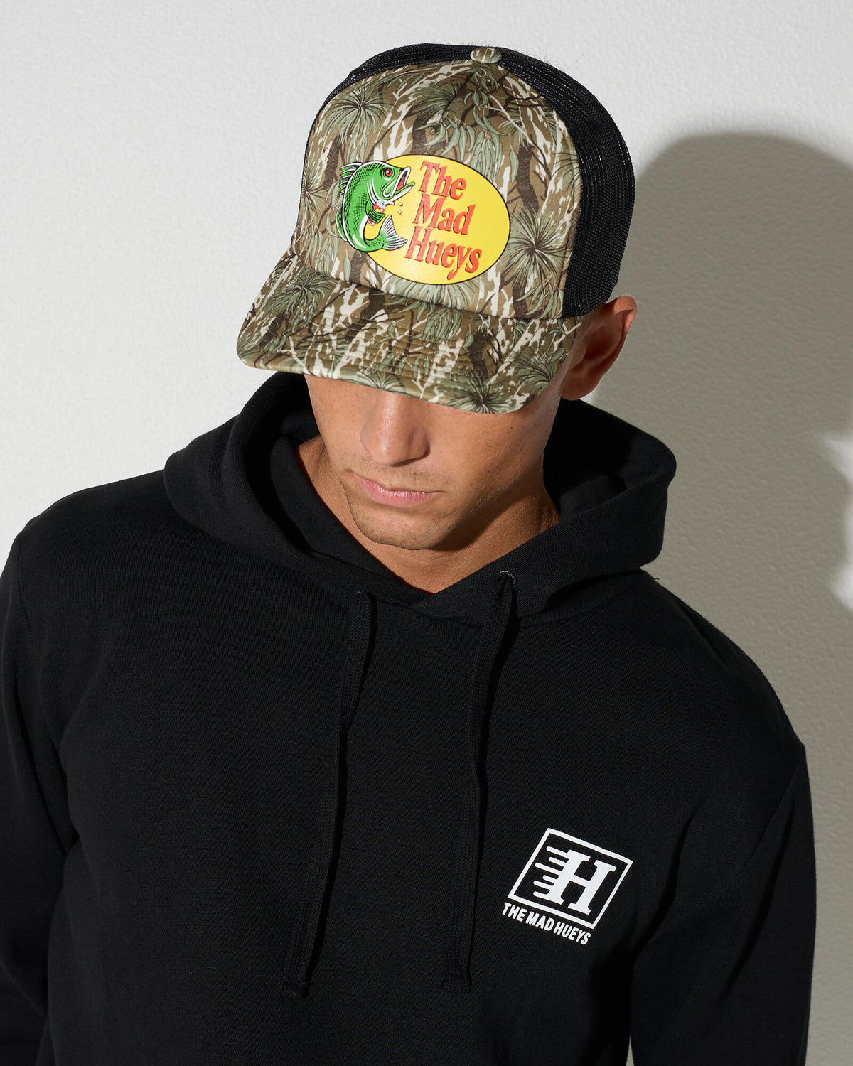 Mad Hueys Pro Hueys Foam Trucker in native camo - front