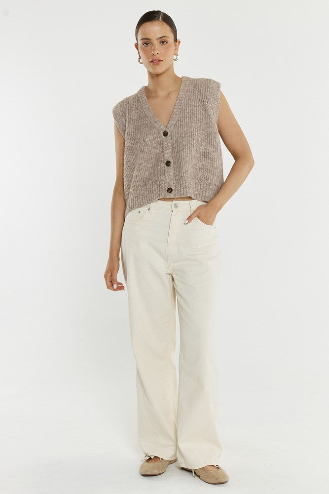Sass Lil Button Vest - Multi Fawn (view 2)