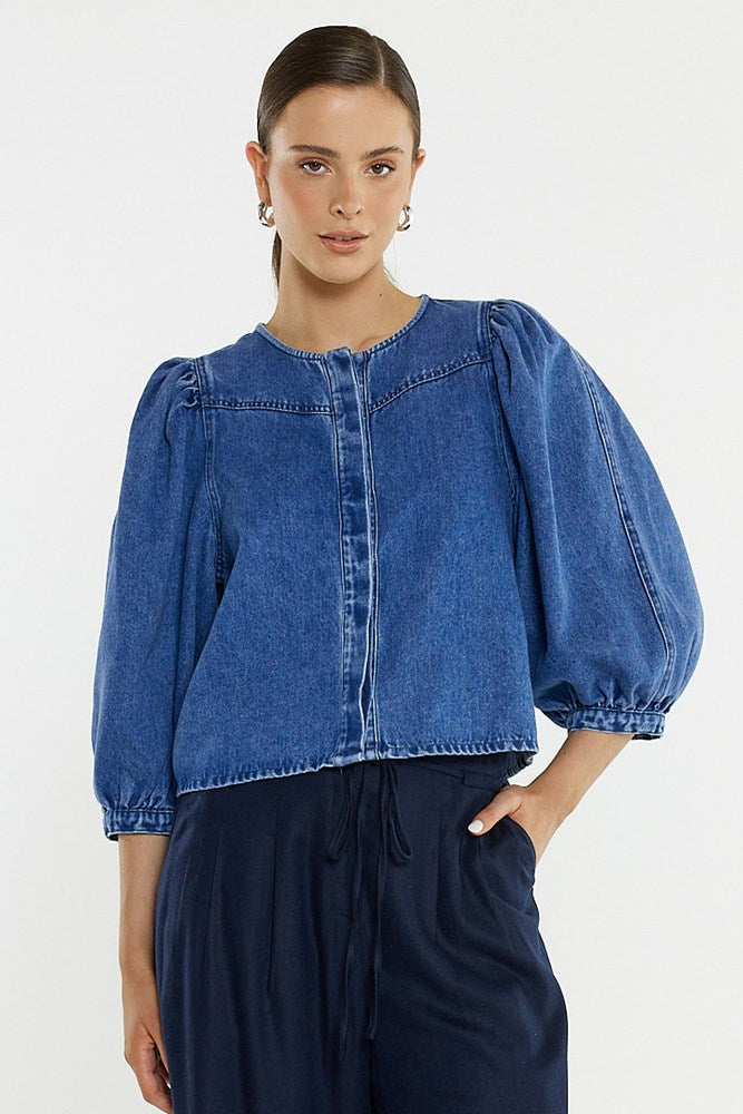 Sass Hayes Denim Shirt - Classic Blue
