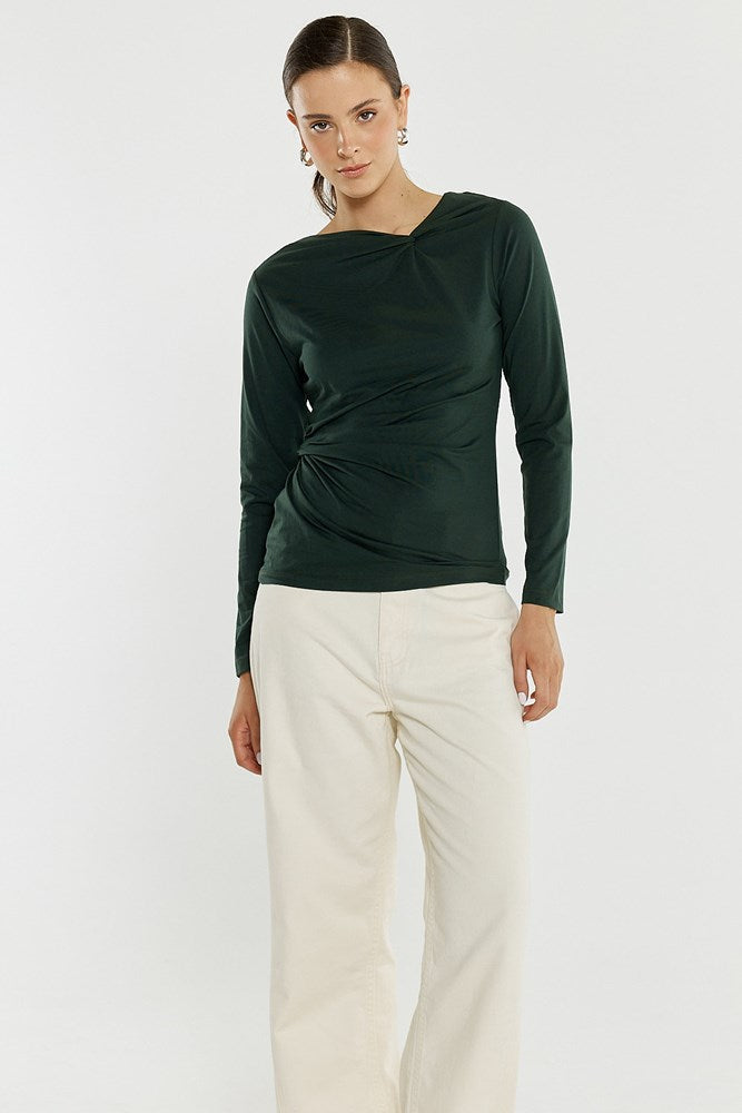 Sass Sophia Twisted Top - Bottle Green (view 2)