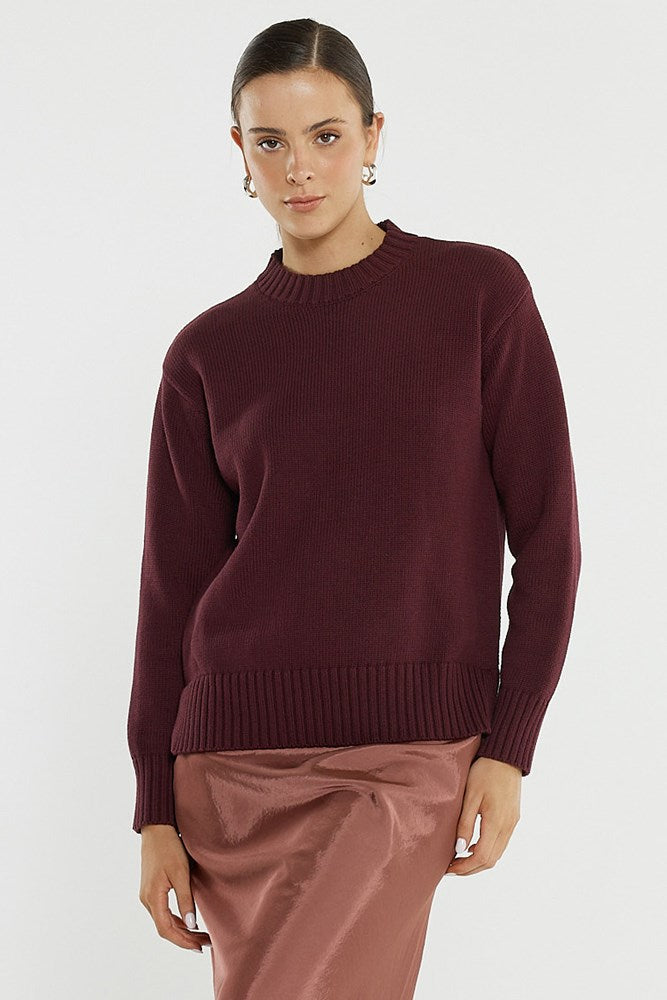 Sass Ivy Cotton Knit - Burgundy
