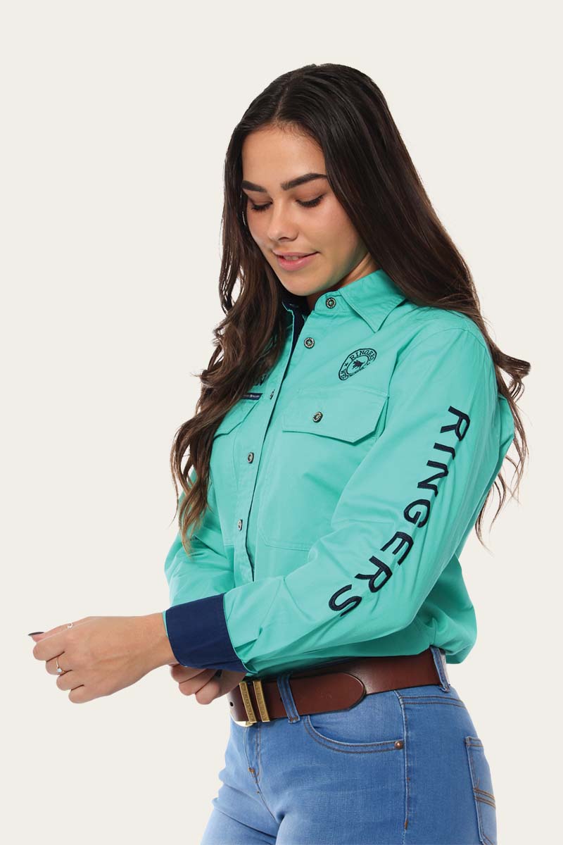 Ringers Western Jillaroo Work Shirt Mint detail