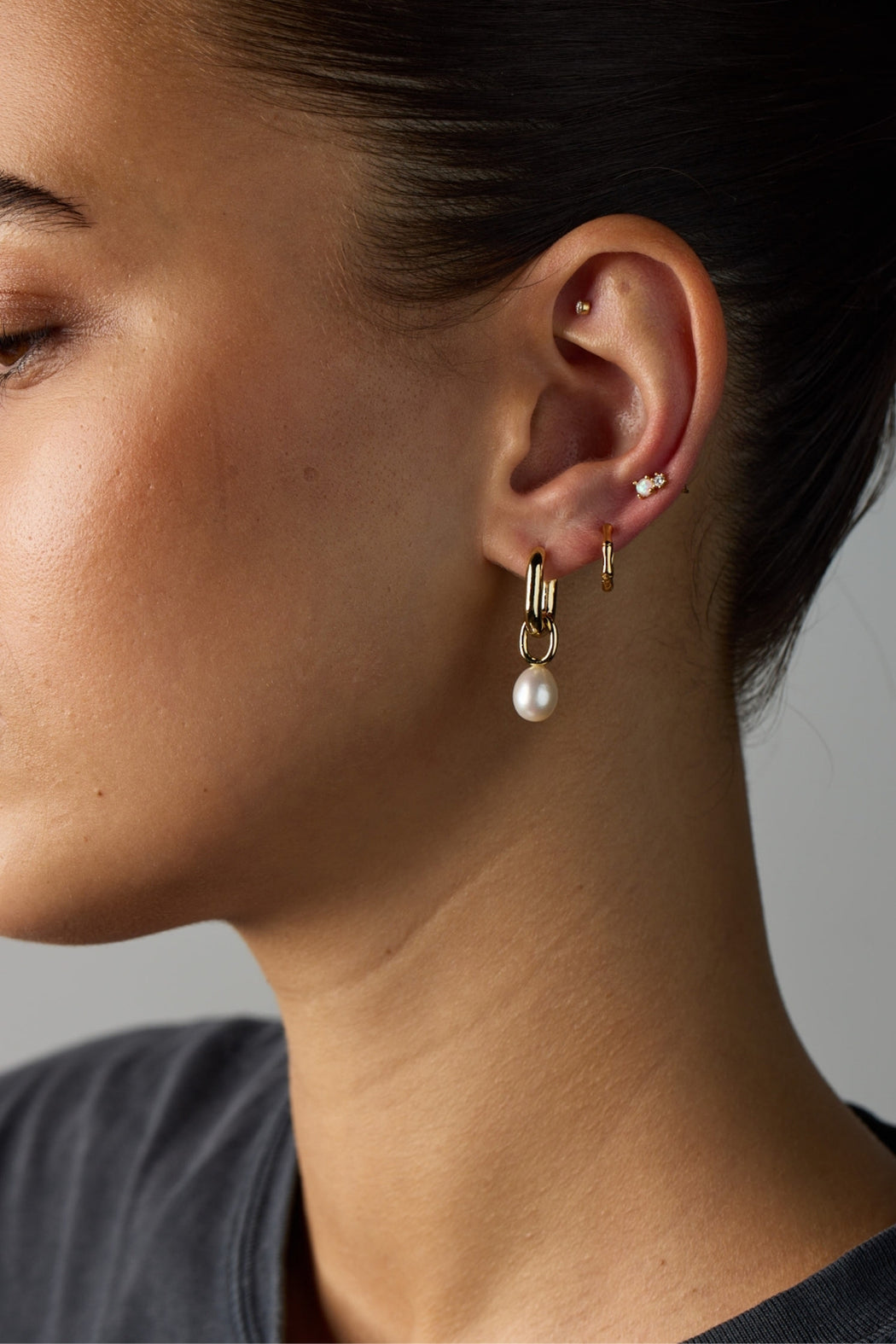 Opal & Crystal Cluster Stud - Silver