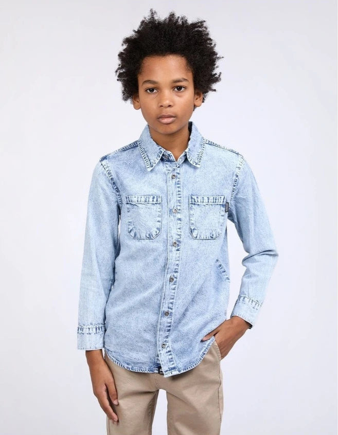 Saint Goliath Prize Denim Shirt - Light Blue - Teens