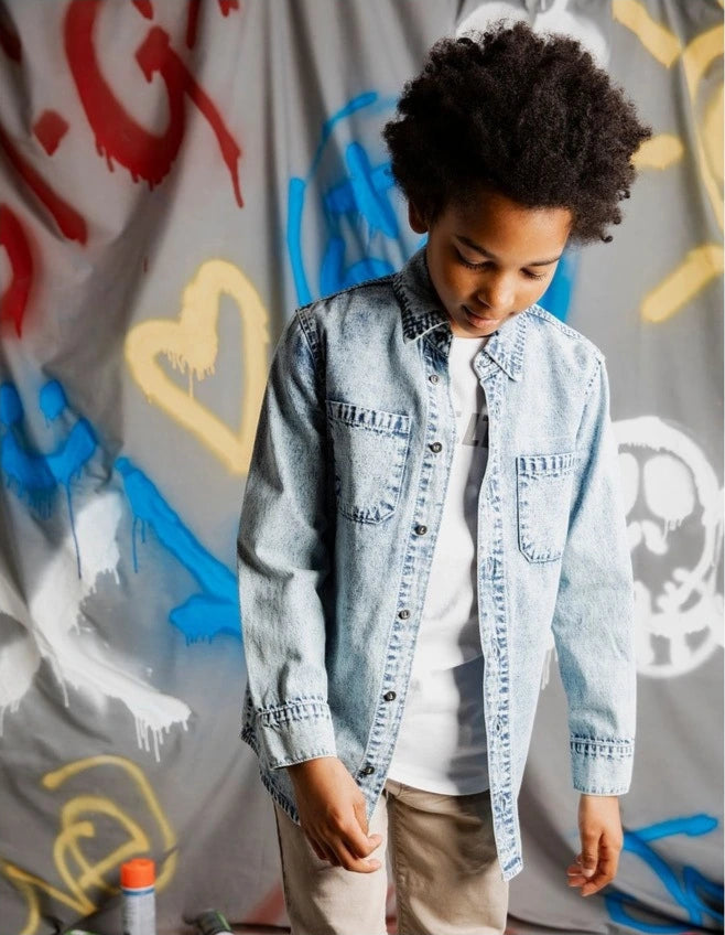 Saint Goliath Prize Denim Shirt - Light Blue - Teens (view 2)