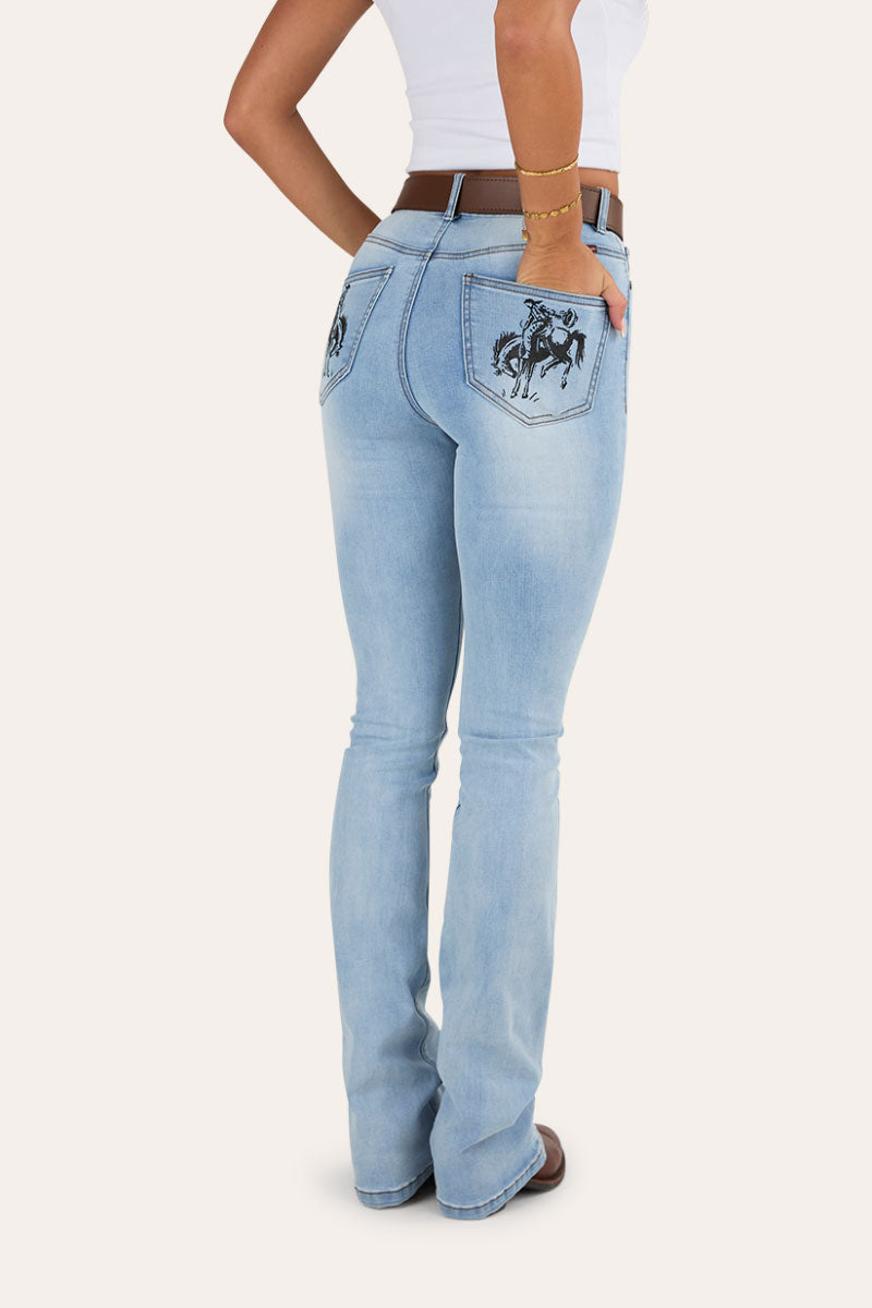 Ringers Western Penny Rodeo High Rise Bootleg Jean - Vintage Light Blue (view 2)