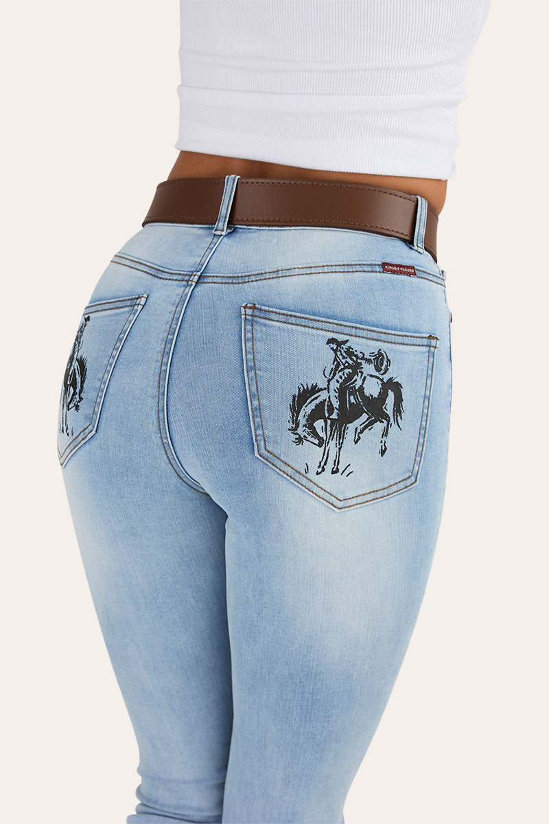 Ringers Western Penny Rodeo High Rise Bootleg Jean - Vintage Light Blue (view 3)