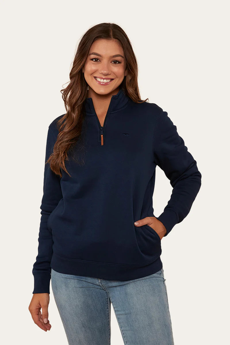 Ringers Western Peninsula Womens 1/4 Zip Crew - Navy