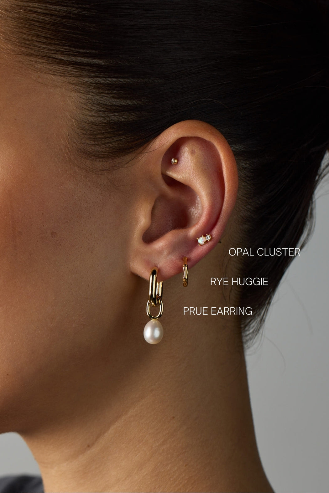 Opal & Crystal Cluster Stud - Silver